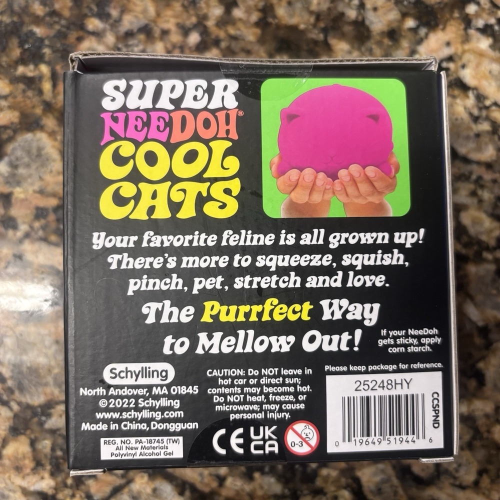 NeeDoh Super Cool Cats XL Giant Squishy Pink Nee Doh Cat TikTok VIRAL NIB - Picture 5 of 5